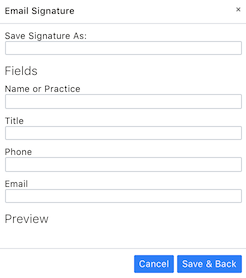 New Email Signature Panel